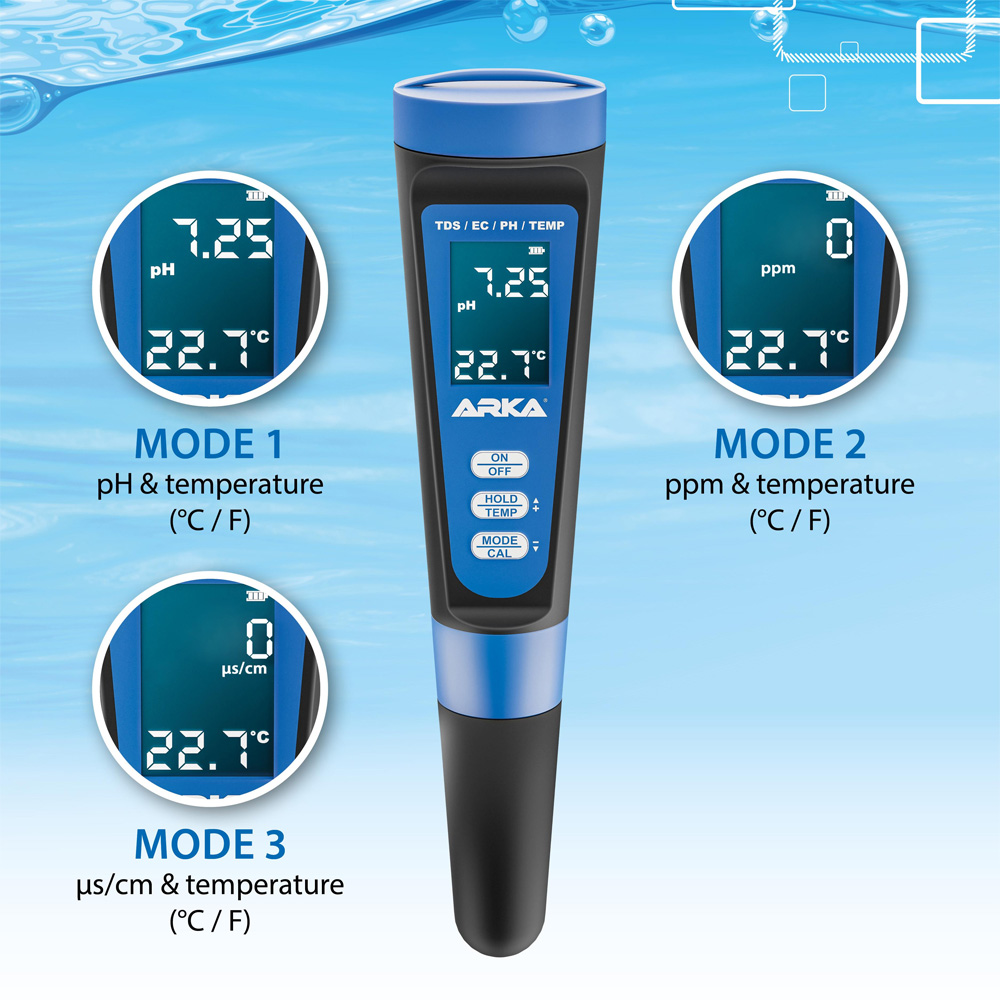 Arka myAqua Miernik pH TDS EC Temperatura 4w1 do Akwarium i Osmozy